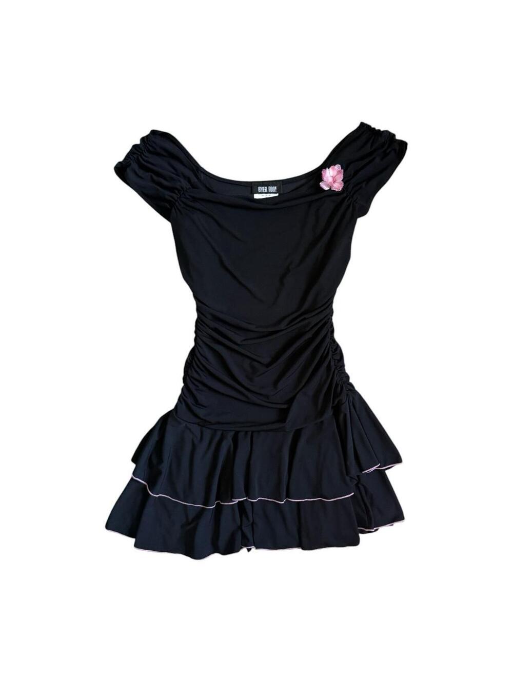 Vintage Y2K Byer Too! Ruched Ruffle Mini Dress Size Medium